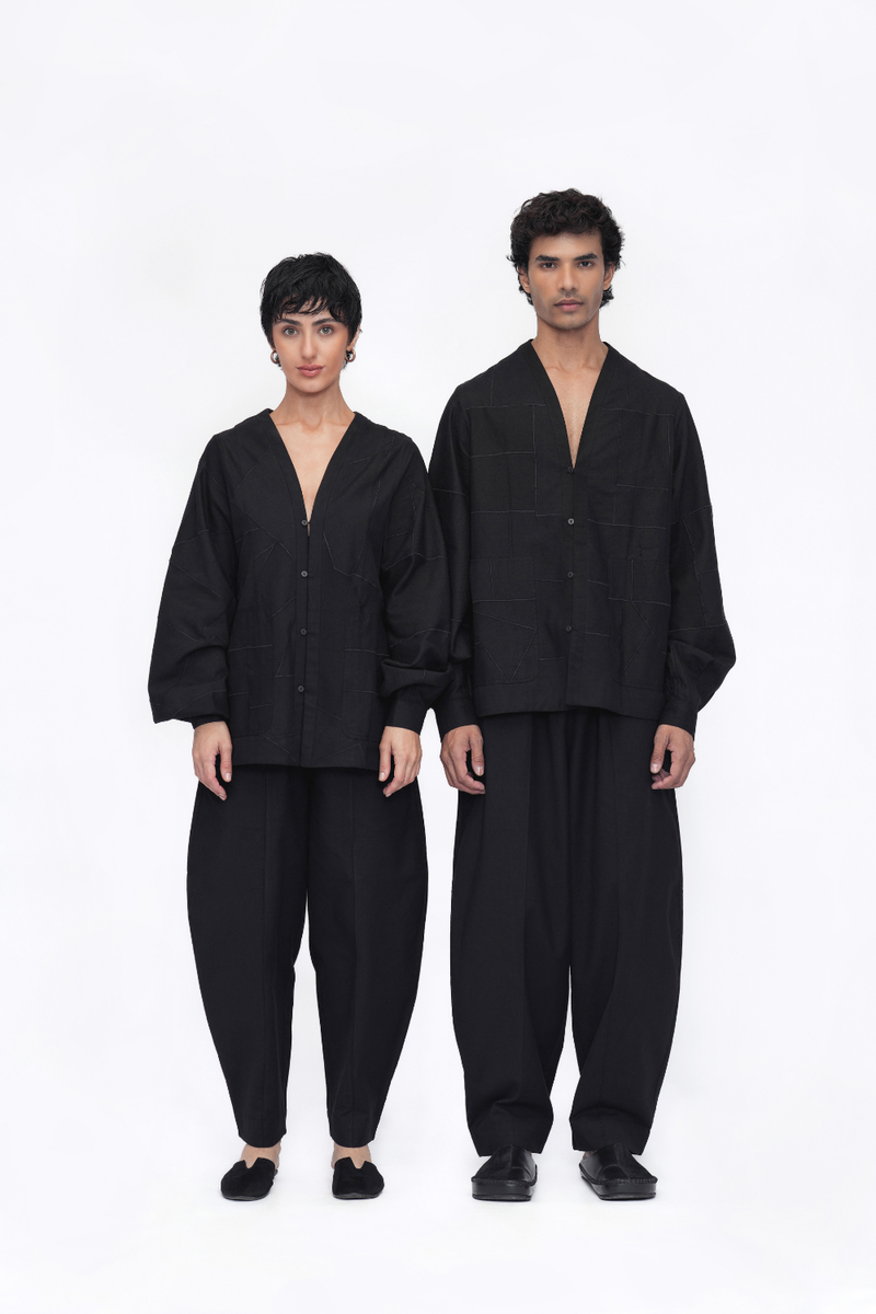 Shingka Overlay | Shirt cotton by Turn Black in black color for women Worldwide