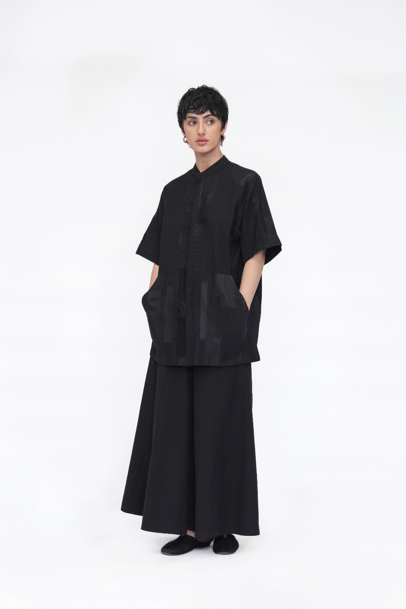 Sangye Shirt patchwork by Turn Black in black color for women Worldwide