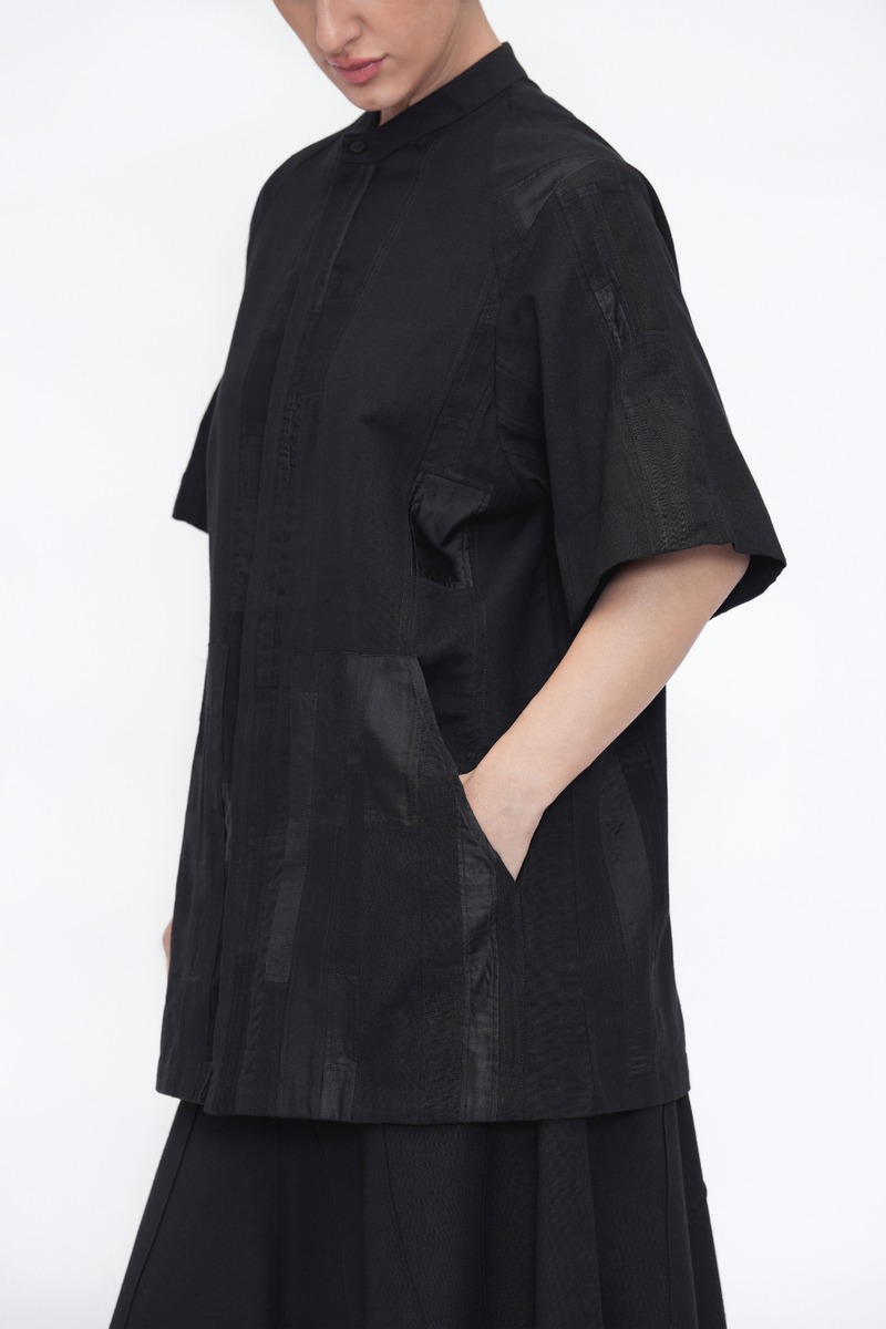 Sangye Shirt patchwork by Turn Black in black color for women Worldwide