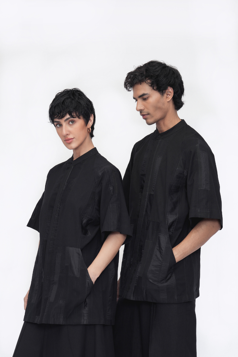 Sangye Shirt patchwork by Turn Black in black color for women Worldwide