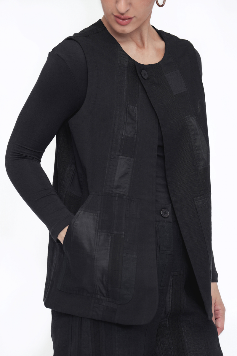 Rigpa Vest Outerwear patchwork by Turn Black in black color for women Worldwide