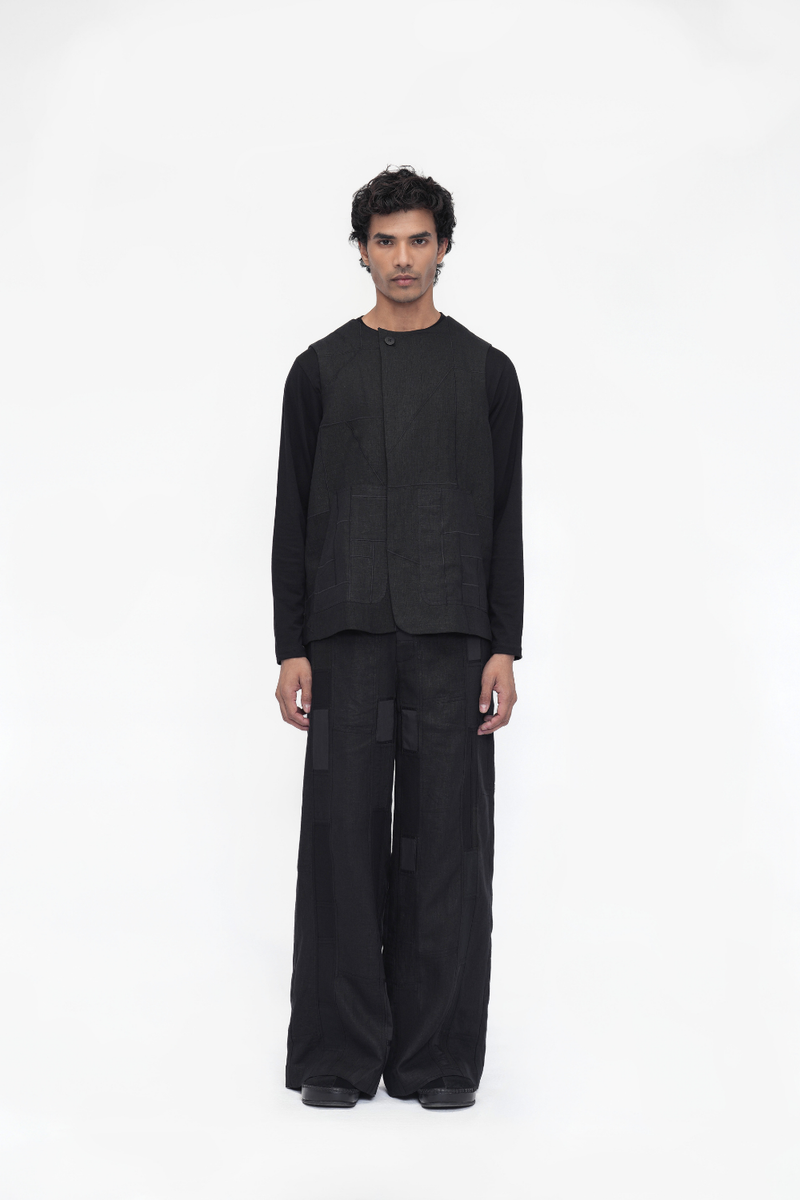 Zepa Vest Outerwear linen by Turn Black in black color for women Worldwide