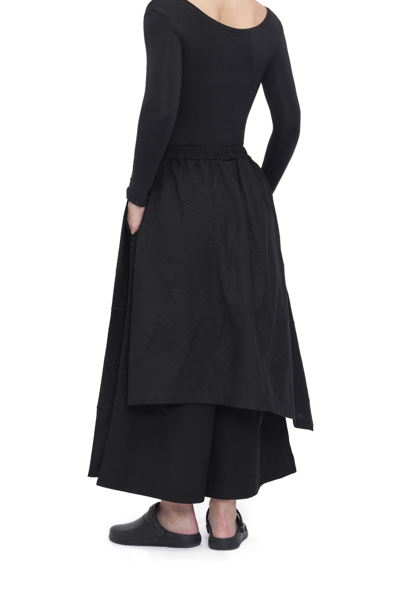 Na-Mi Pant | Assymetric Skirt cotton by Turn Black in black color for women Worldwide