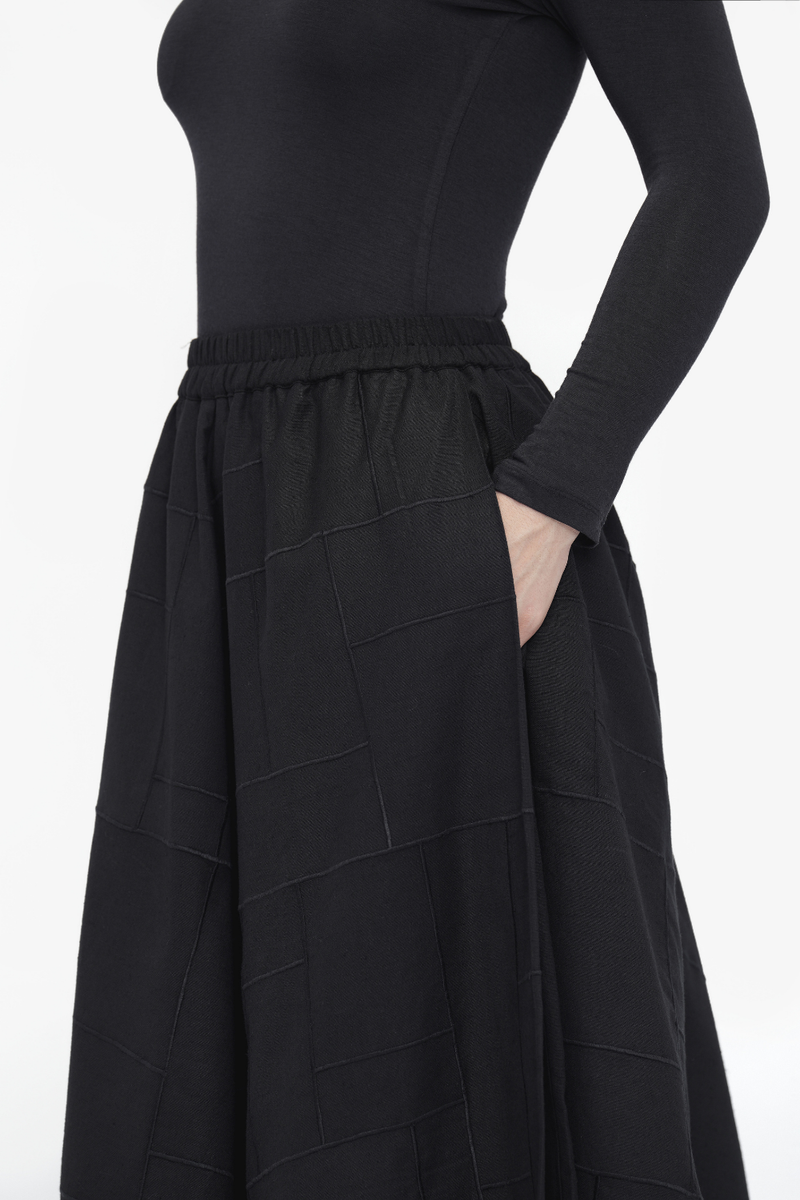 Na-Mi Pant | Assymetric Skirt cotton by Turn Black in black color for women Worldwide