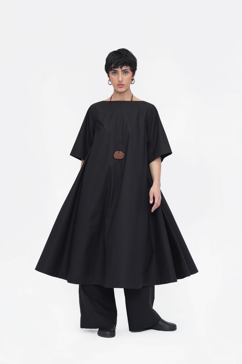 Rime Dress poplin by Turn Black in black color for women Worldwide