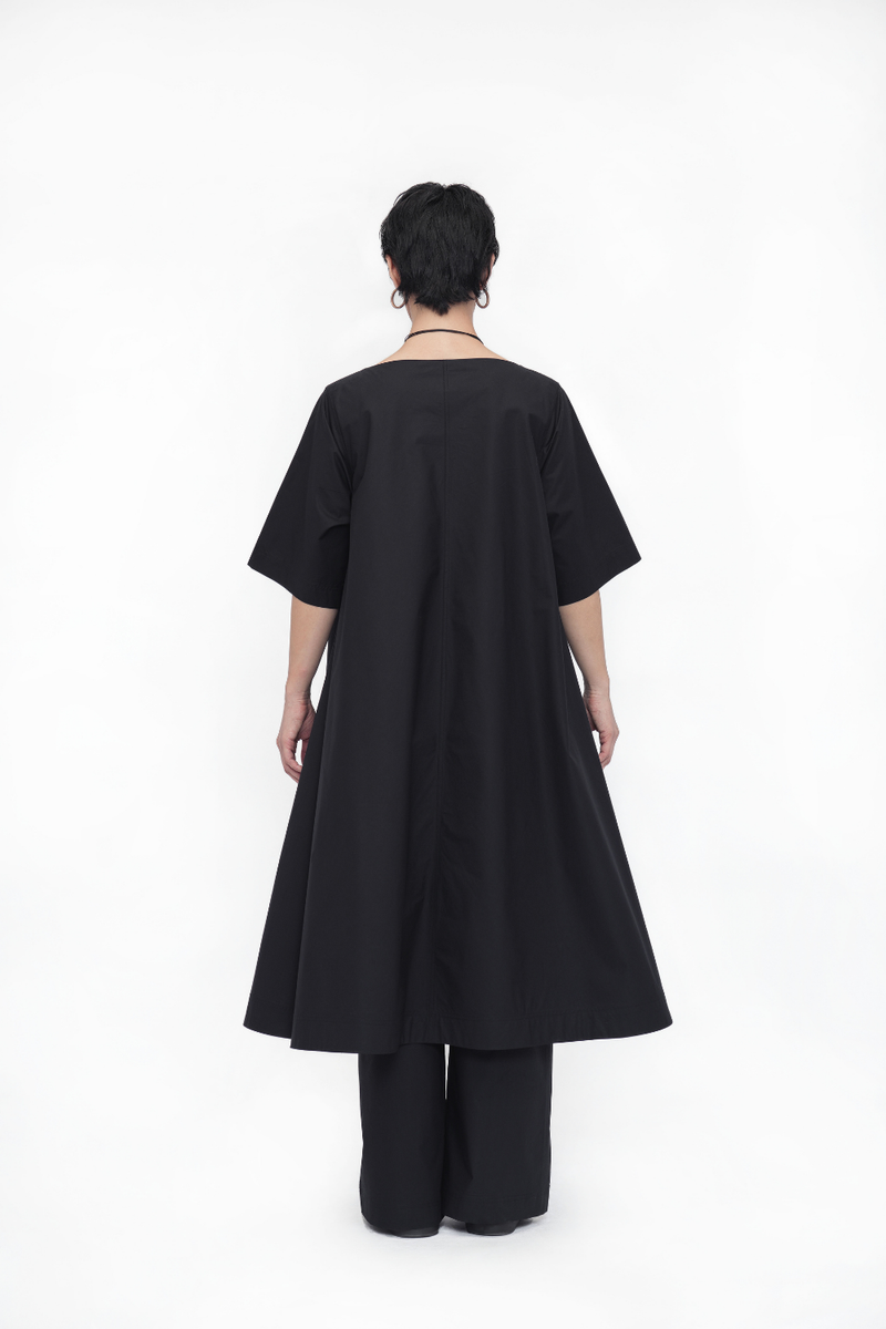Rime Dress poplin by Turn Black in black color for women Worldwide