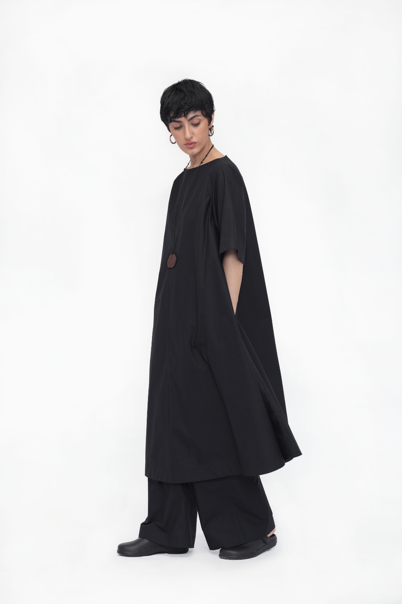 Rime Dress poplin by Turn Black in black color for women Worldwide