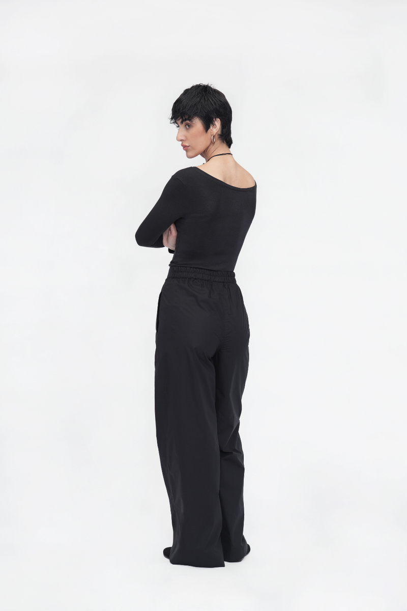 Sangmo Straight Pants poplin by Turn Black in black color for women Worldwide