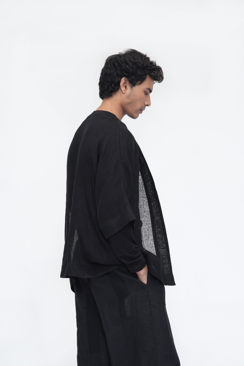 Chime Overlay linen by Turn Black in black color for women Worldwide