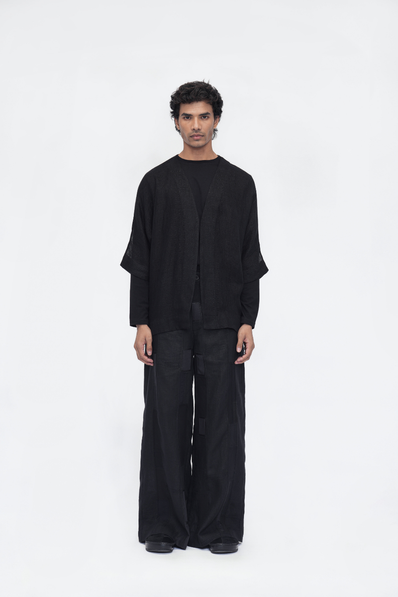 Chime Overlay linen by Turn Black in black color for women Worldwide