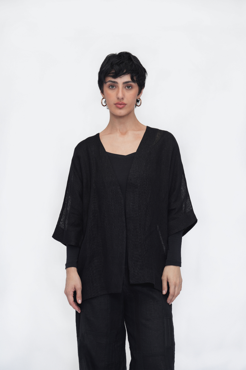 Chime Overlay linen by Turn Black in black color for women Worldwide