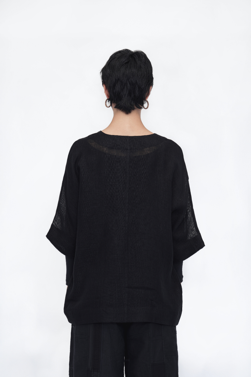 Chime Overlay linen by Turn Black in black color for women Worldwide