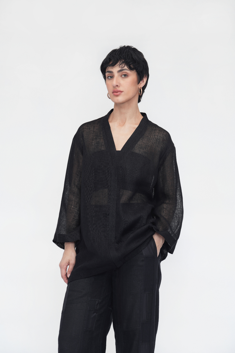 Deche Shirt linen by Turn Black in black color for women Worldwide