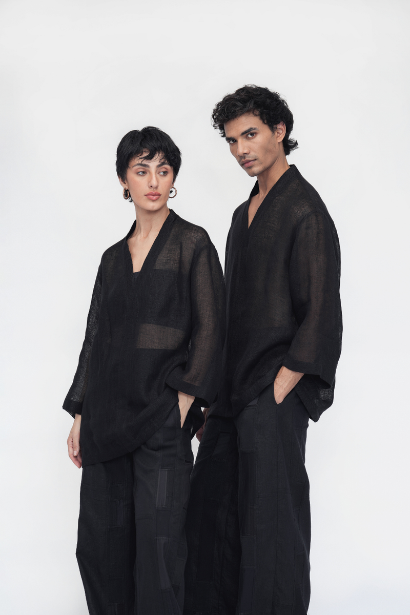 Deche Shirt linen by Turn Black in black color for women Worldwide