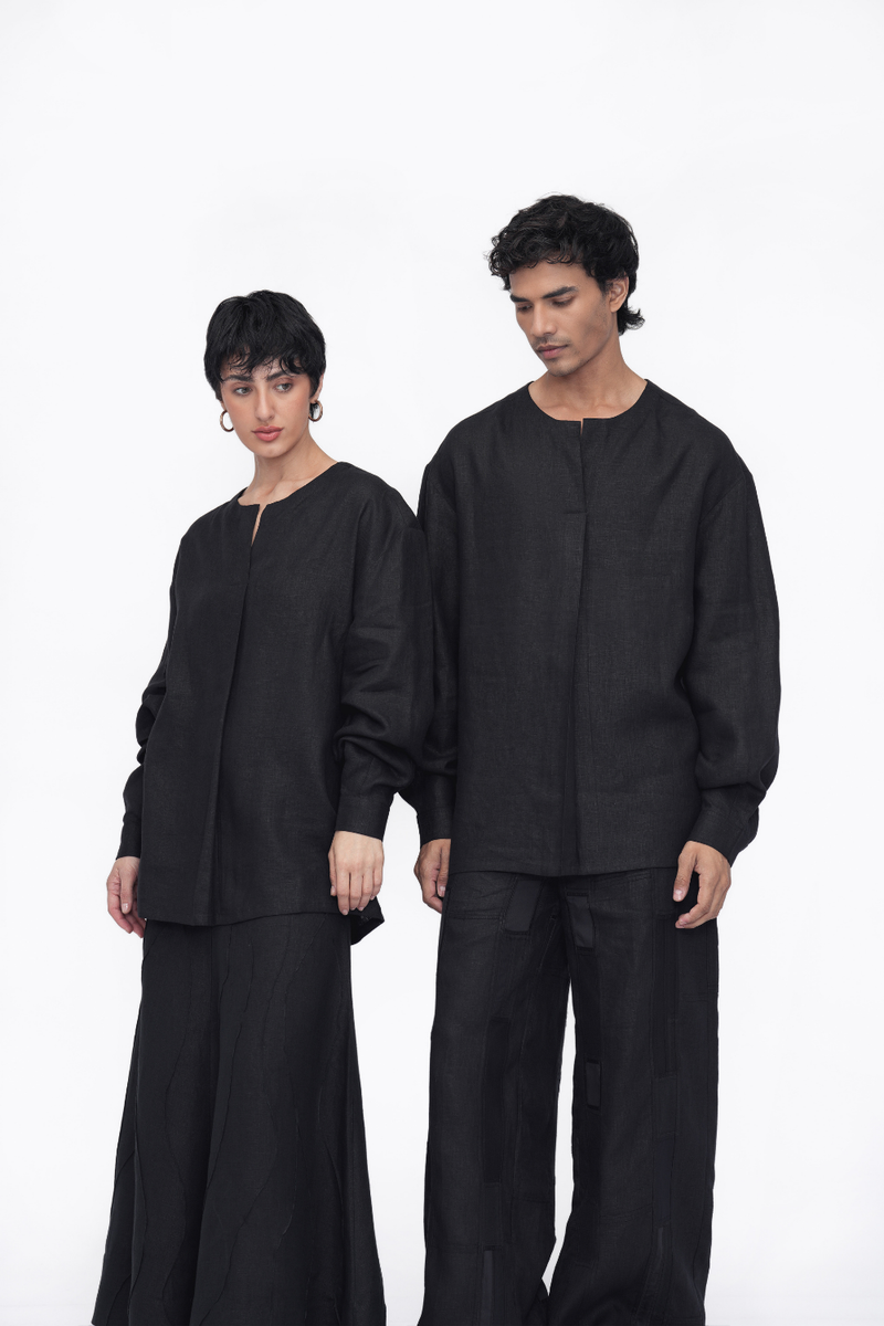 Jampa Top linen by Turn Black in black color for women Worldwide