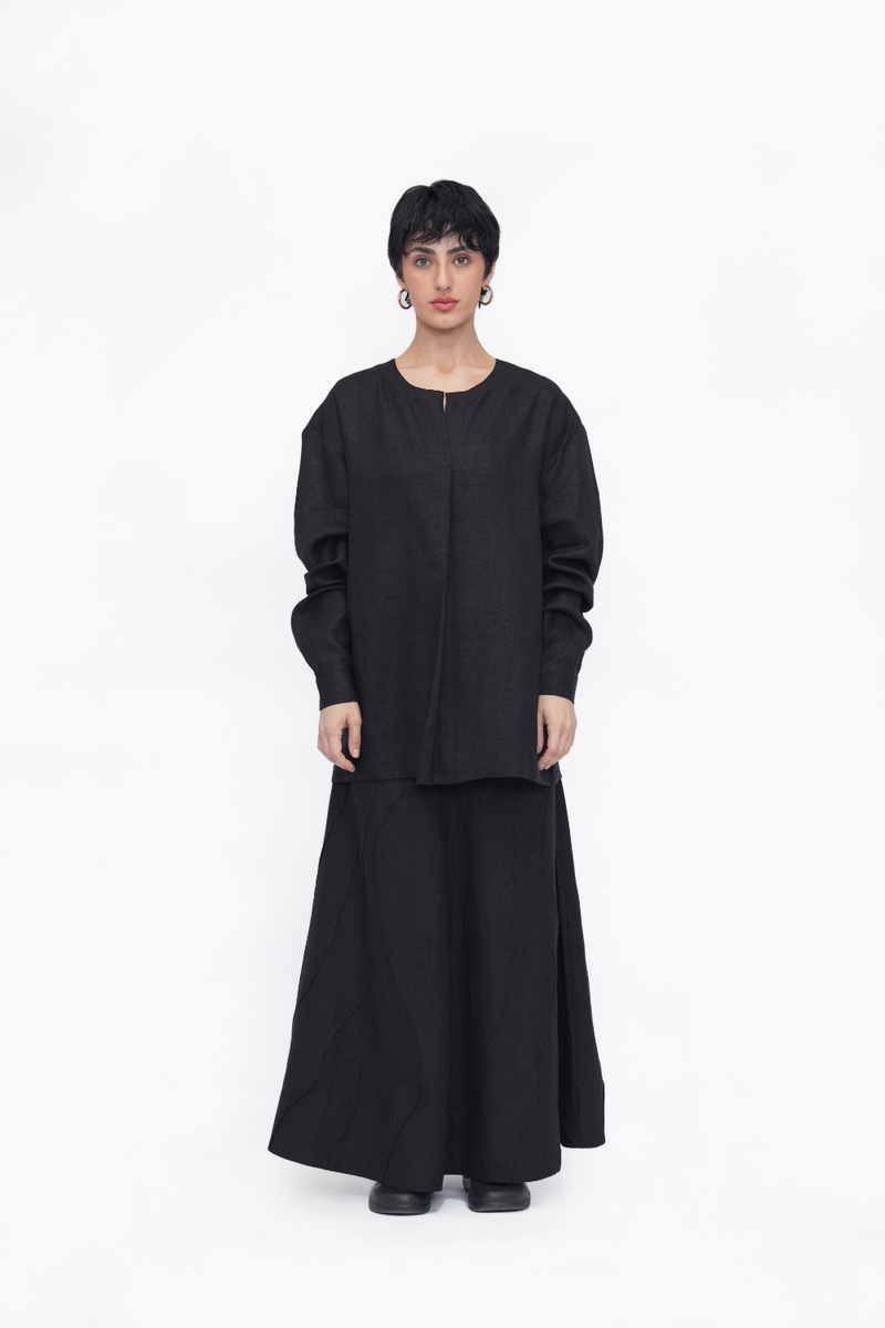Jampa Top linen by Turn Black in black color for women Worldwide