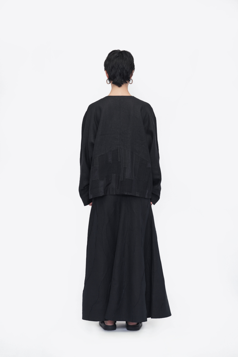 Palmo Top patchwork by Turn Black in black color for women Worldwide