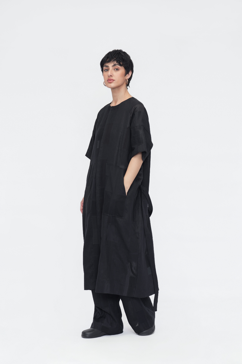 Jigmet Tunic patchwork by Turn Black in black color for women Worldwide
