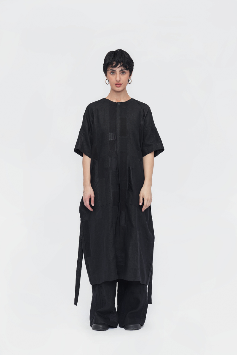 Jigmet Tunic patchwork by Turn Black in black color for women Worldwide