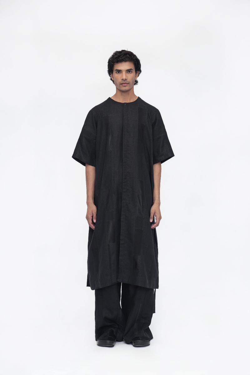 Jigmet Tunic patchwork by Turn Black in black color for women Worldwide
