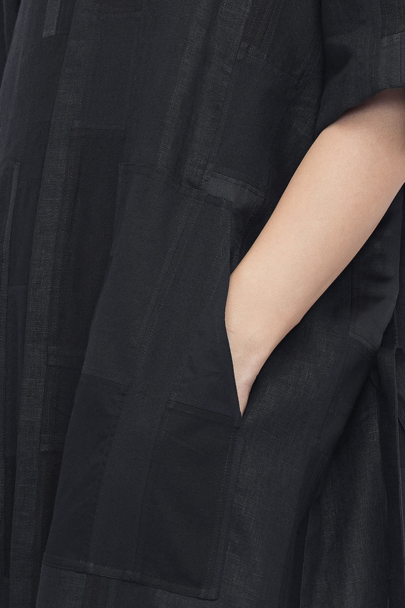 Jigmet Tunic patchwork by Turn Black in black color for women Worldwide