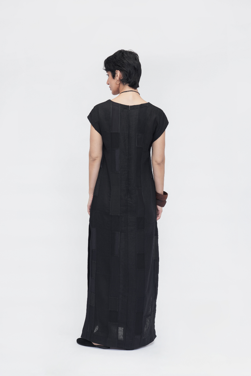 Dalha Dress patchwork by Turn Black in black color for women Worldwide