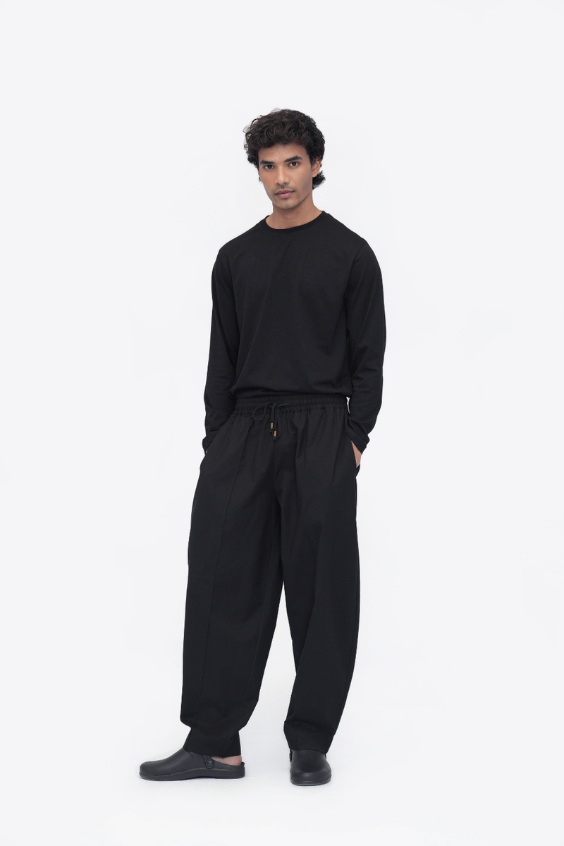 Tashi Barrel Pants cotton by Turn Black in black color for men Worldwide