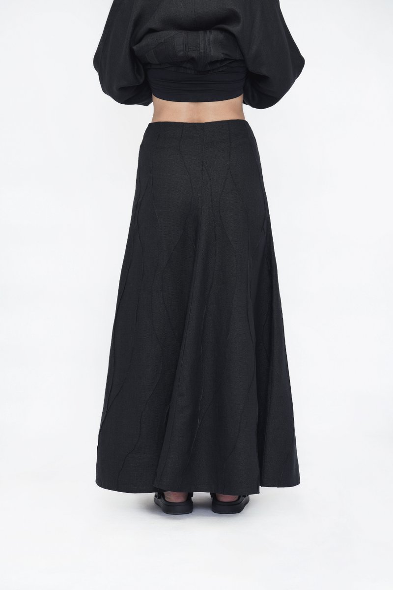 Sangmo Skirt linen by Turn Black in black color for women Worldwide