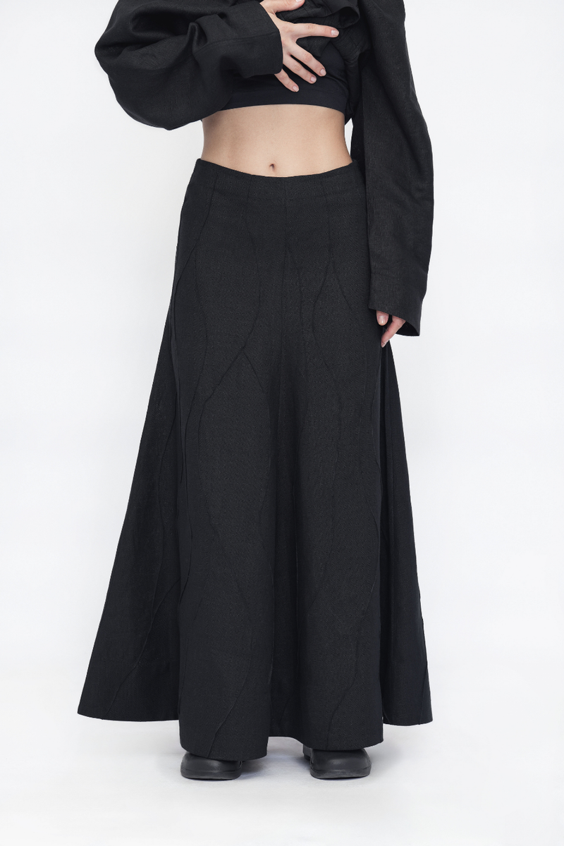 Sangmo Skirt linen by Turn Black in black color for women Worldwide