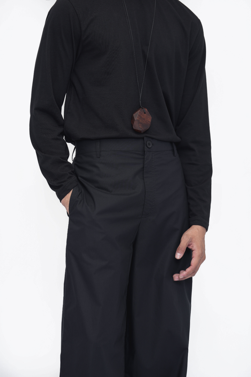 Dedan Pant poplin by Turn Black in black color for men Worldwide