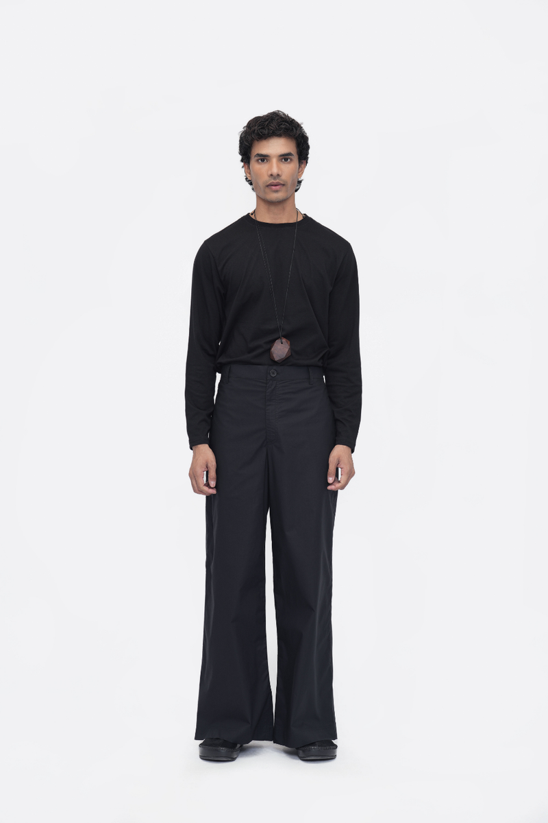 Dedan Pant poplin by Turn Black in black color for men Worldwide