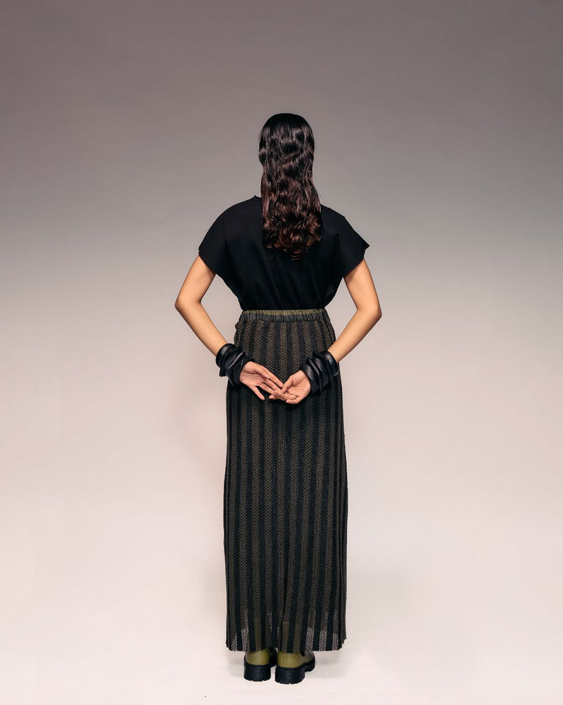 Olive Cotton net Skirt cotton by Kritika Murarka in black color for women Worldwide