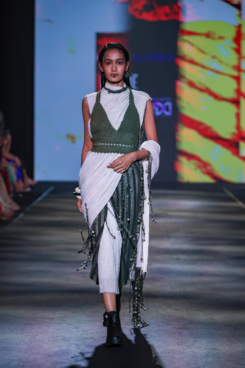 Olive cotton Net Flap Skirt cotton by Kritika Murarka in olive color for women Worldwide