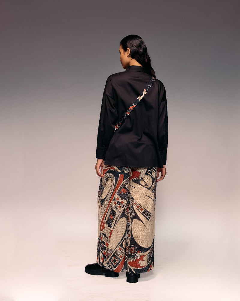 Rust Print Cotton Net Trouser cotton by Kritika Murarka in rust color for women Worldwide