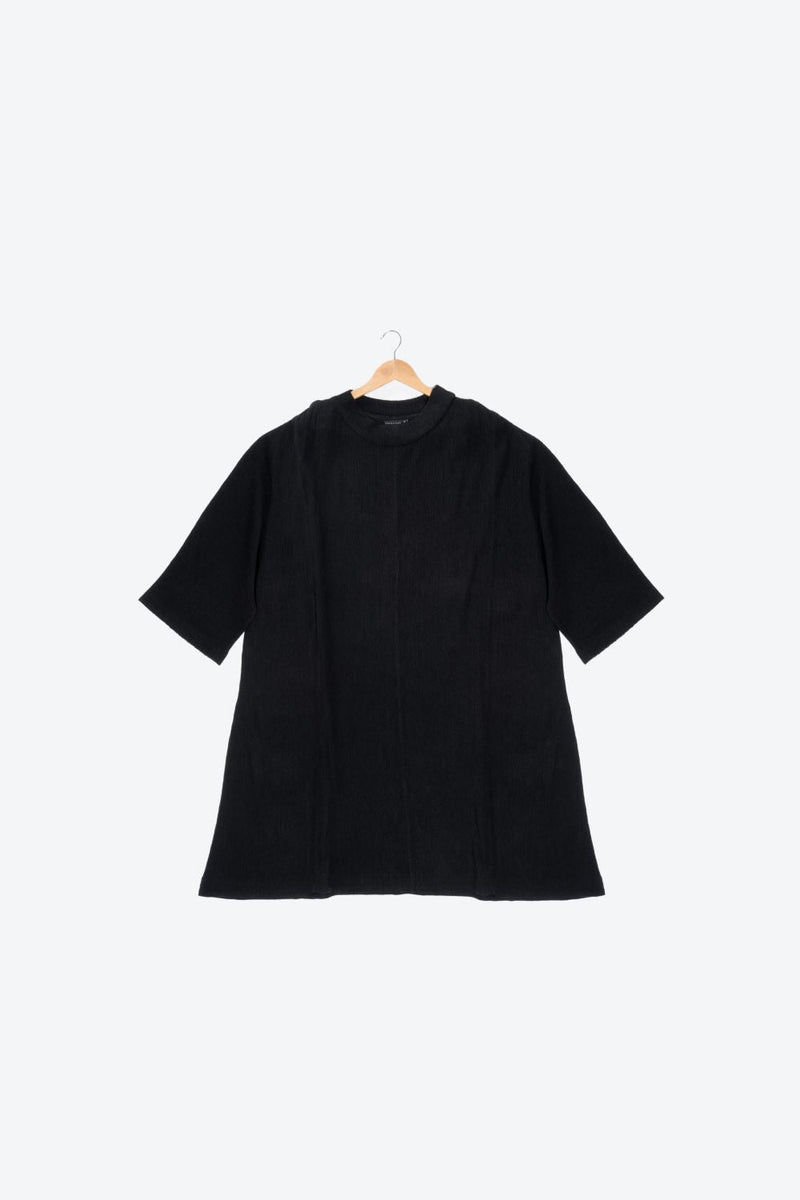 Textured High Neck Tunic cotton by Turn Black in black color for women Worldwide