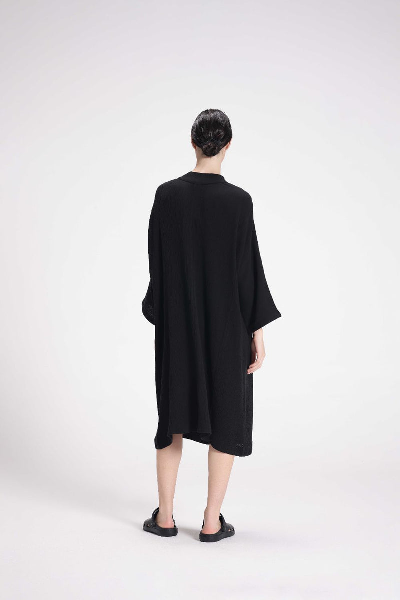 Textured High Neck Tunic cotton by Turn Black in black color for women Worldwide