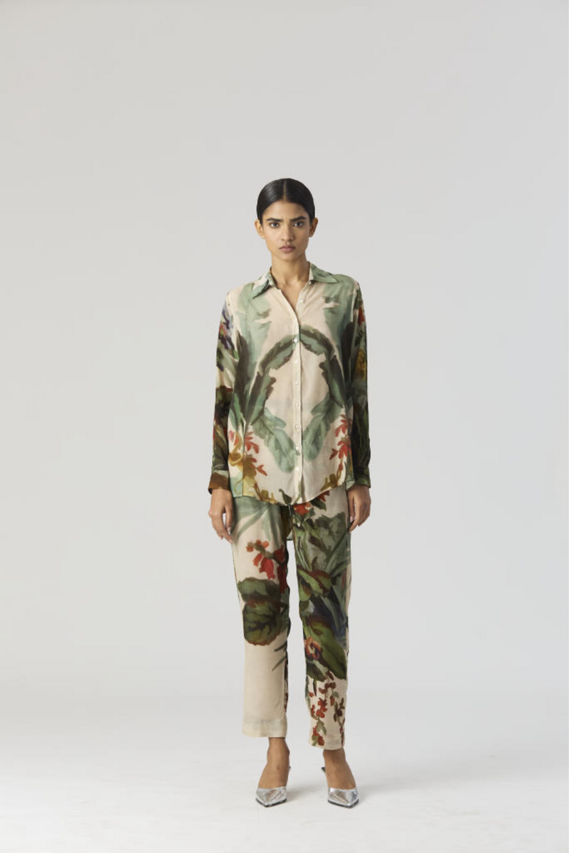 THE HUNT CO-ORD SET by Yam in green color for women Worldwide