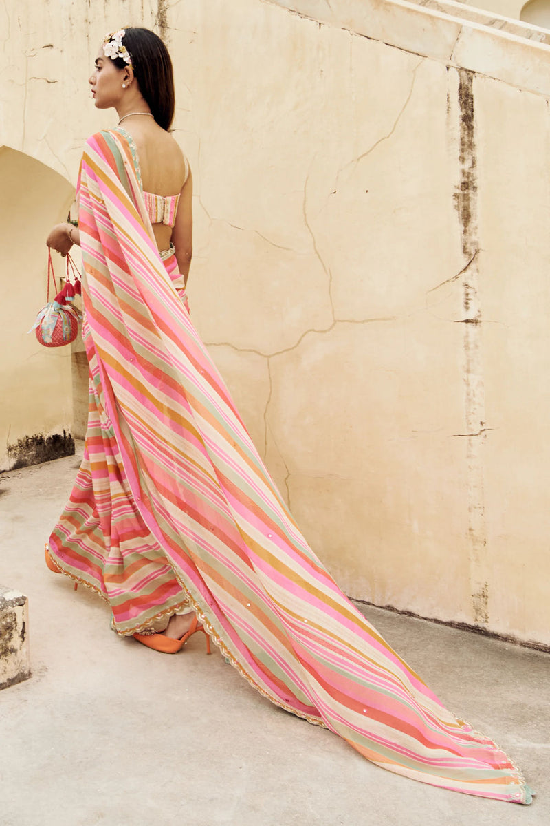 Nicola Saree Set georgettte by Paulmi & Harsh-kahan Sep'26 in multi-color for women Worldwide