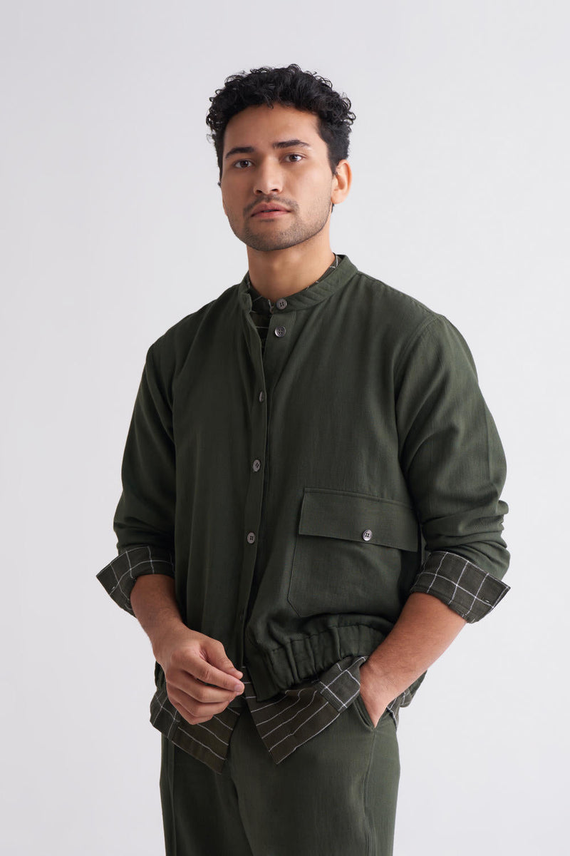 Short Jacket Co-ord - Olive
