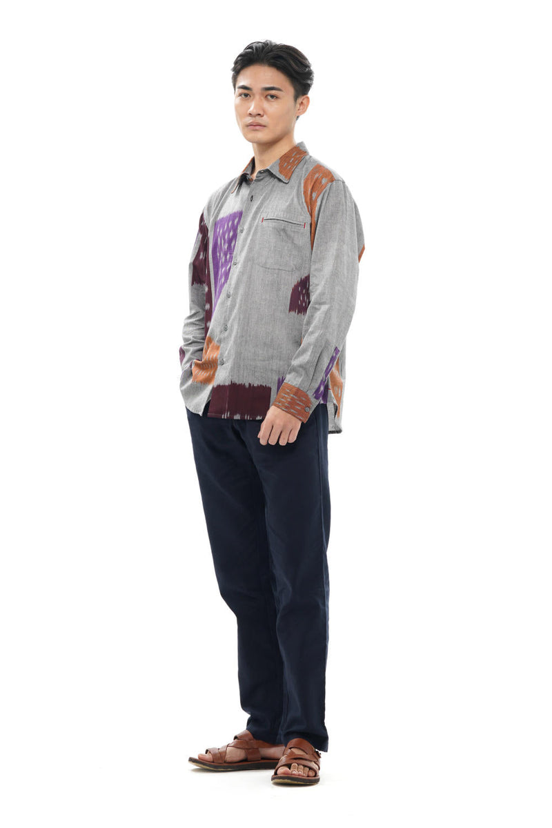 TOBU MENS FULL SHIRT 100% cotton by Translate Men in grey color for men Worldwide
