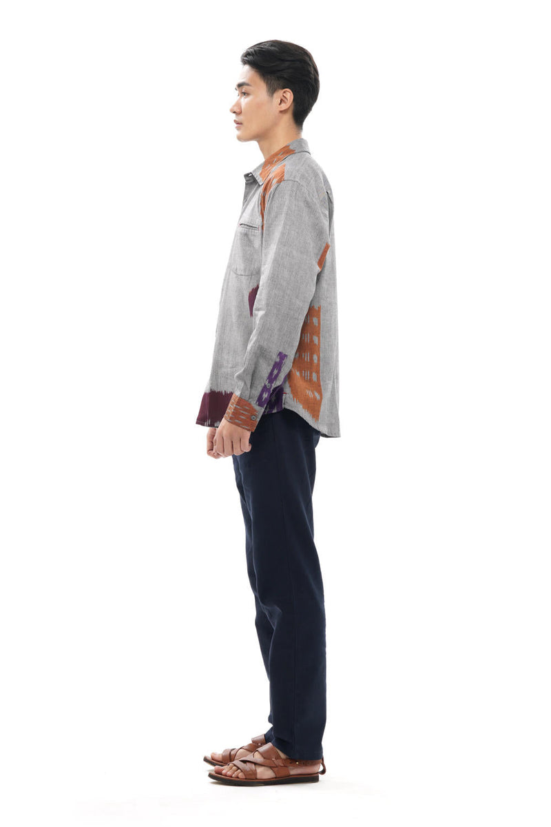 TOBU MENS FULL SHIRT 100% cotton by Translate Men in grey color for men Worldwide