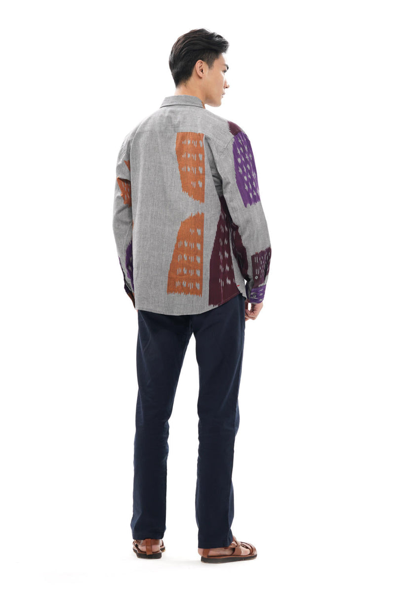 TOBU MENS FULL SHIRT 100% cotton by Translate Men in grey color for men Worldwide