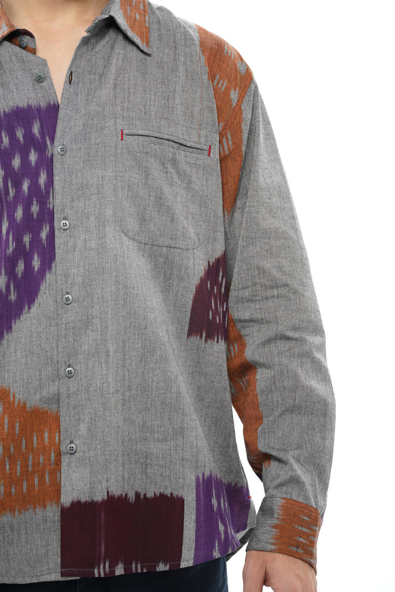 TOBU MENS FULL SHIRT 100% cotton by Translate Men in grey color for men Worldwide