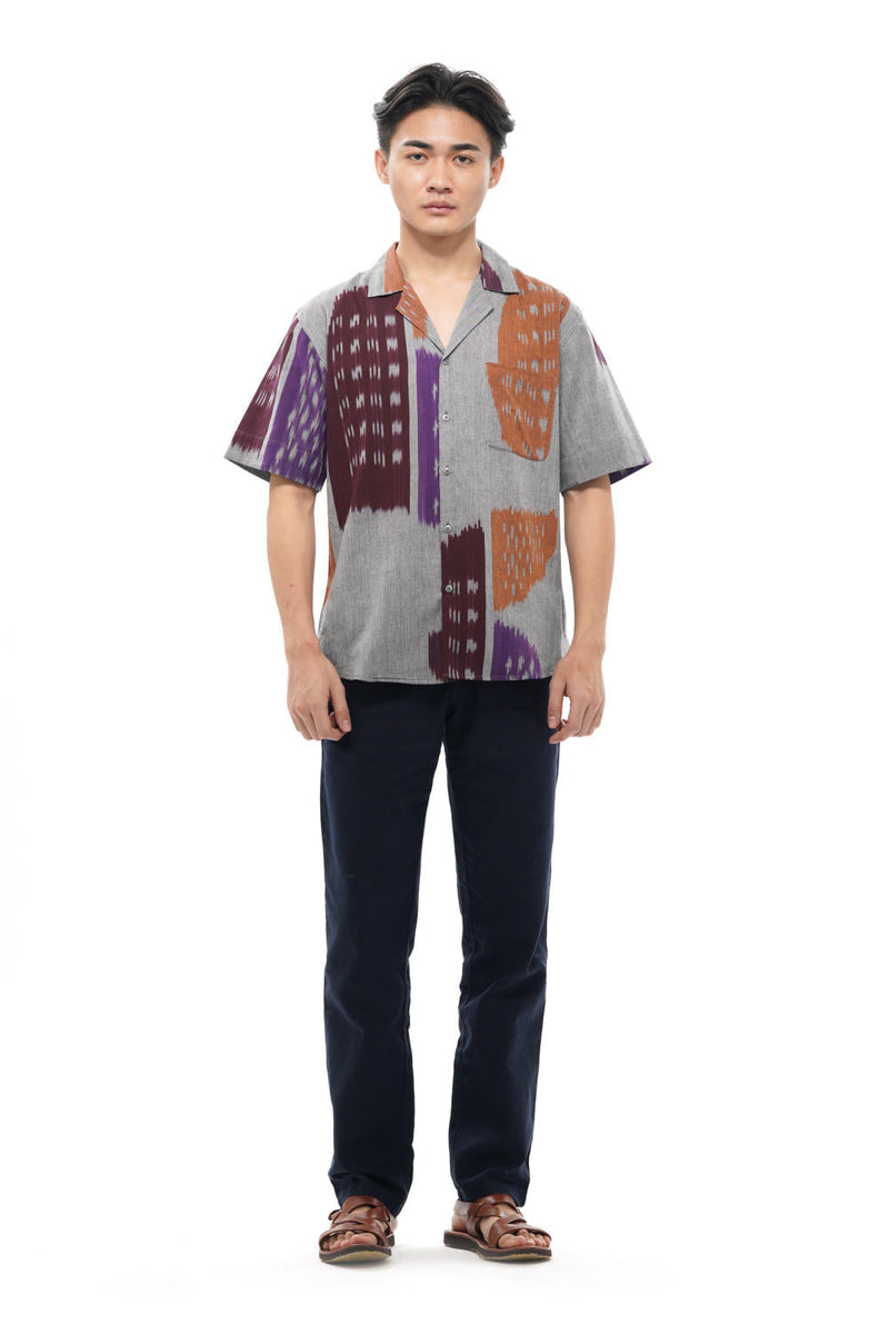 TOBU MENS RESORT SHIRT 100% cotton by Translate Men in grey color for men Worldwide
