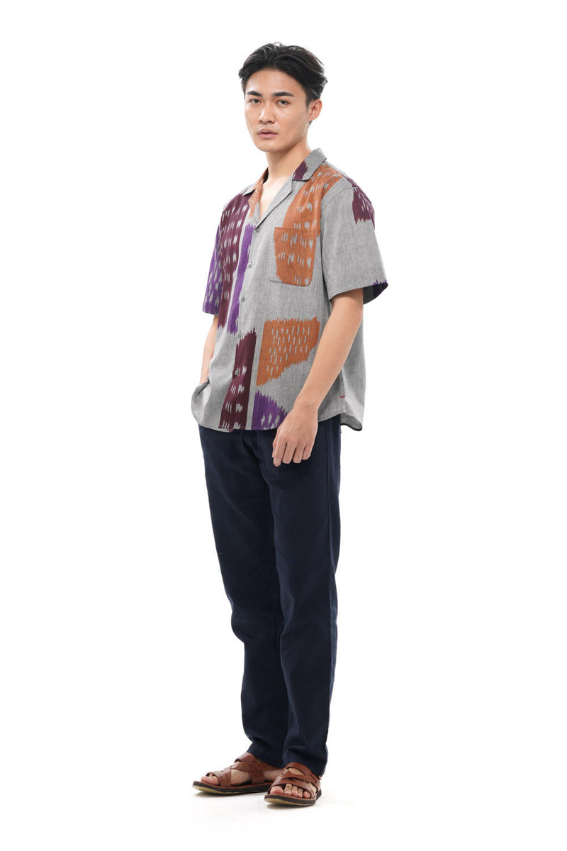 TOBU MENS RESORT SHIRT 100% cotton by Translate Men in grey color for men Worldwide