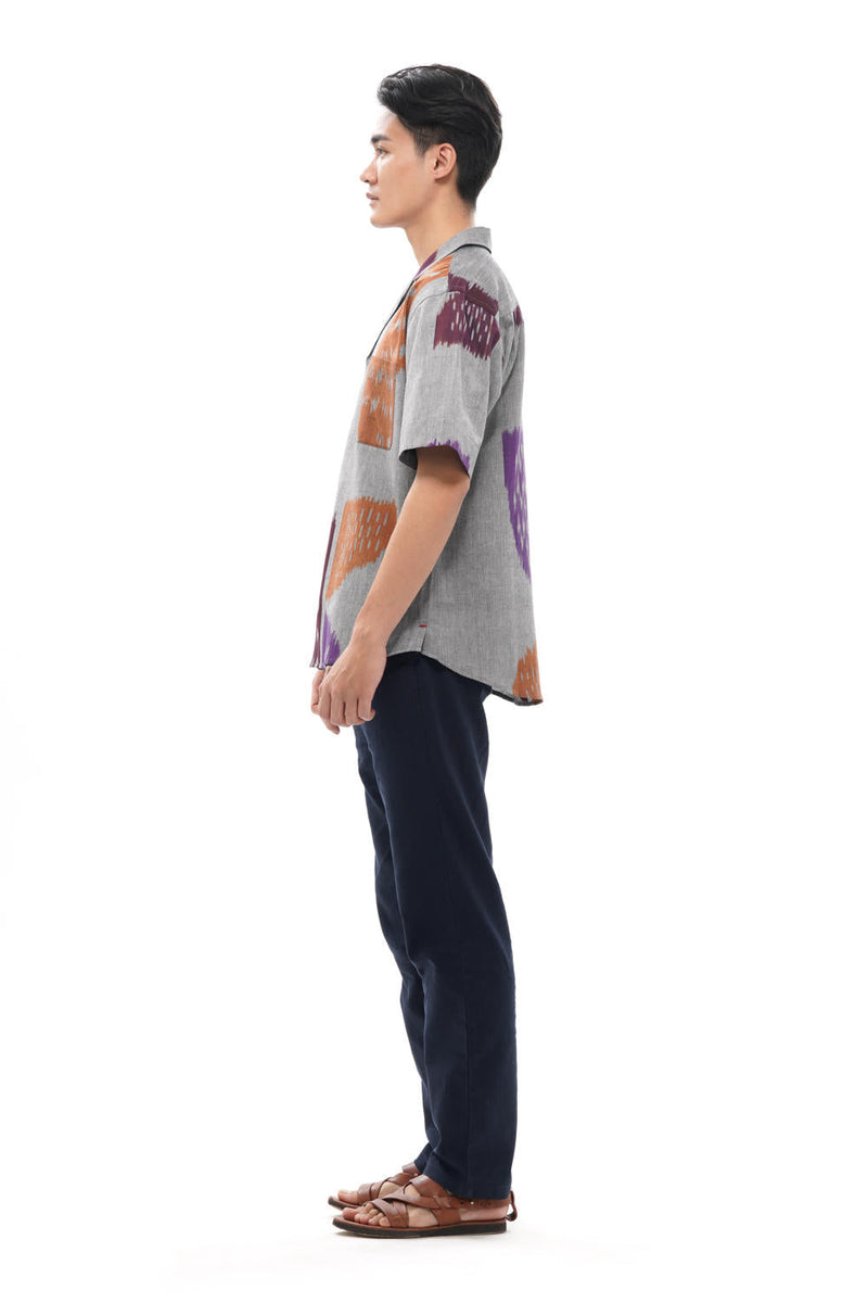 TOBU MENS RESORT SHIRT 100% cotton by Translate Men in grey color for men Worldwide