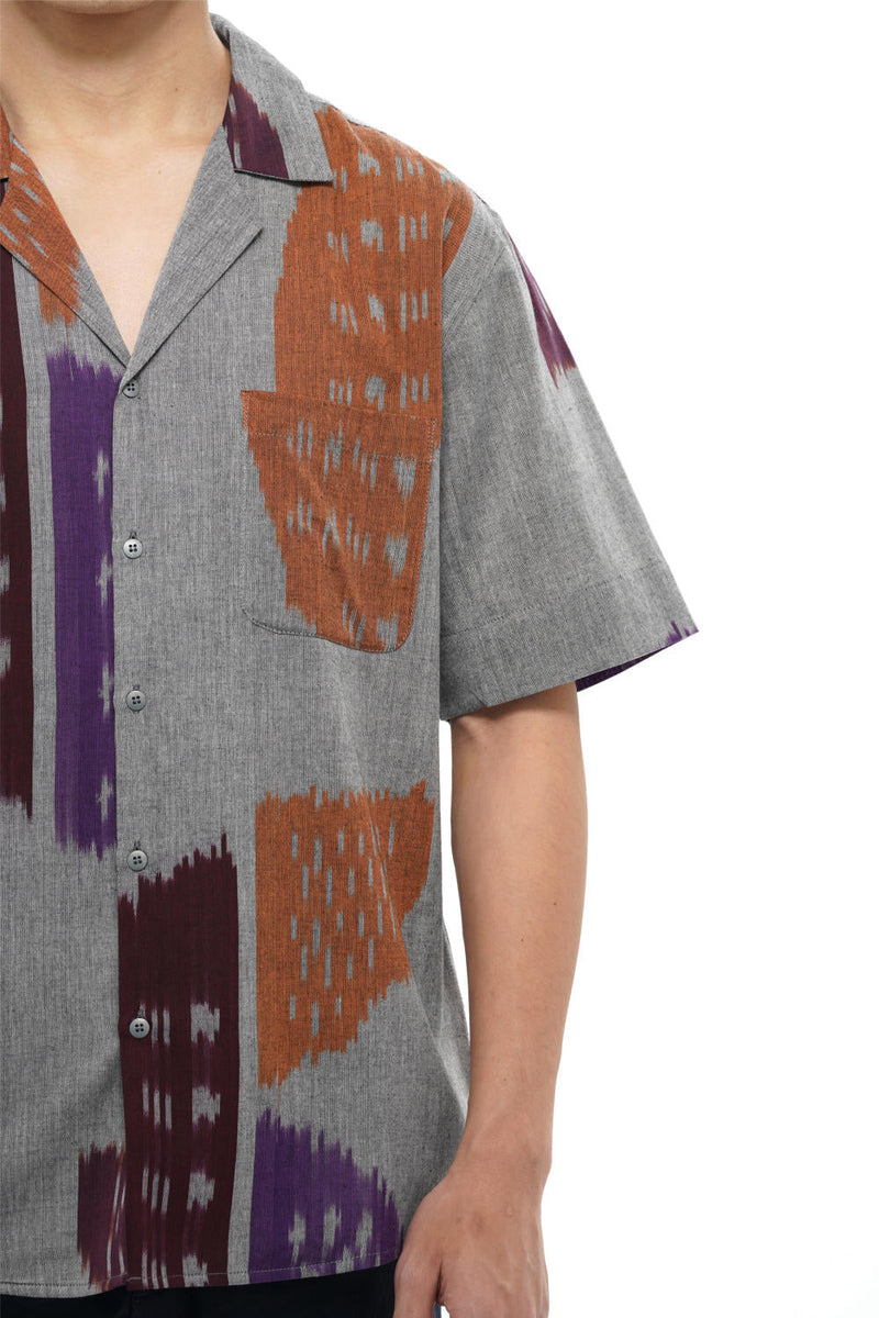 TOBU MENS RESORT SHIRT 100% cotton by Translate Men in grey color for men Worldwide