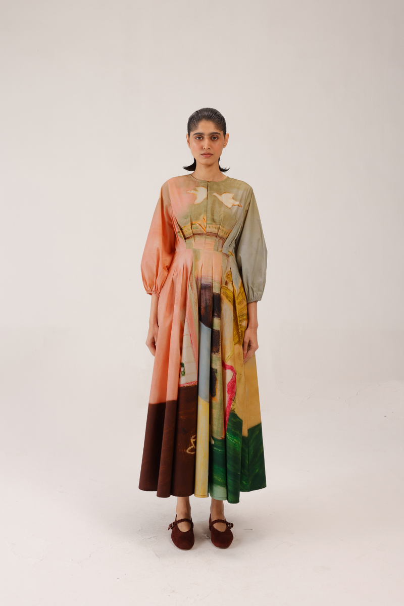 TOKYO DRESS - MORNING COFFEE cotton by CORD for women Worldwide
