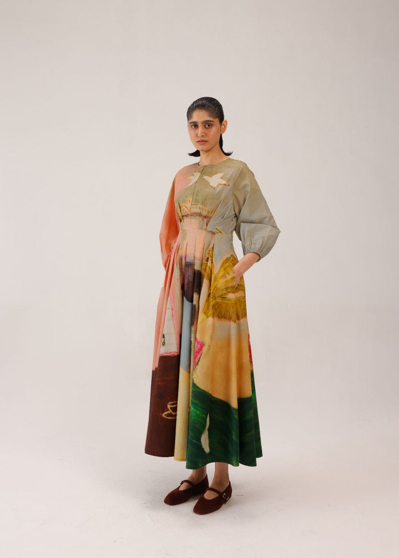 TOKYO DRESS - MORNING COFFEE cotton by CORD for women Worldwide