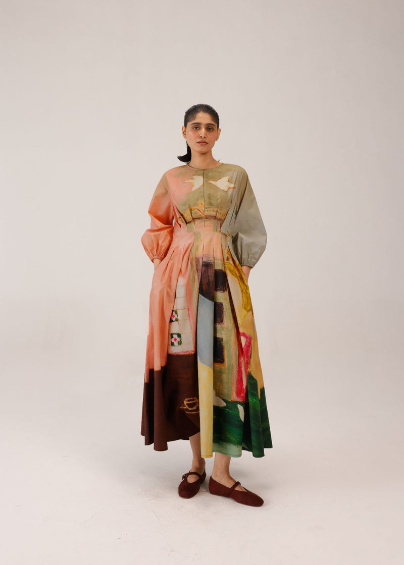 TOKYO DRESS - MORNING COFFEE cotton by CORD for women Worldwide